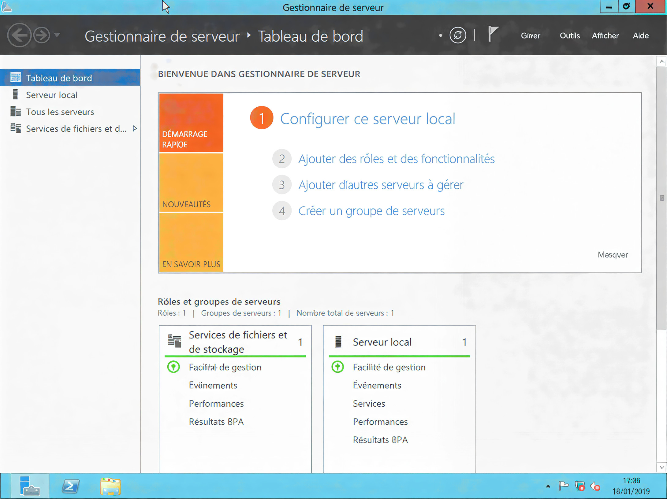 Étape 1 - Gestionnaire de Serveur