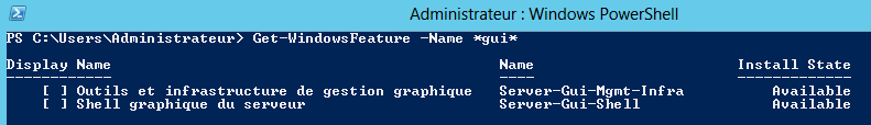 Étape 1 - Vérification fonctionnalités PowerShell
