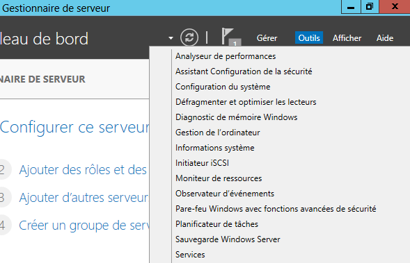 Étape 1 - Lancer l'outil Services