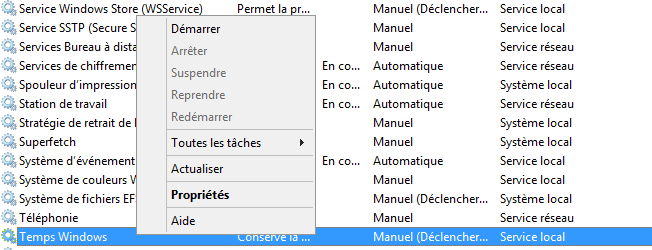 Étape 2 - Configurer le service Temps Windows