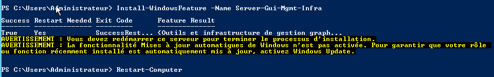 Étape 3 - Redémarrage
