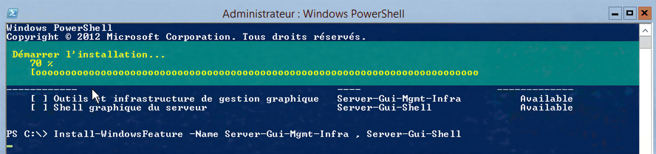 Étape 4 - Installation fonctionnalités