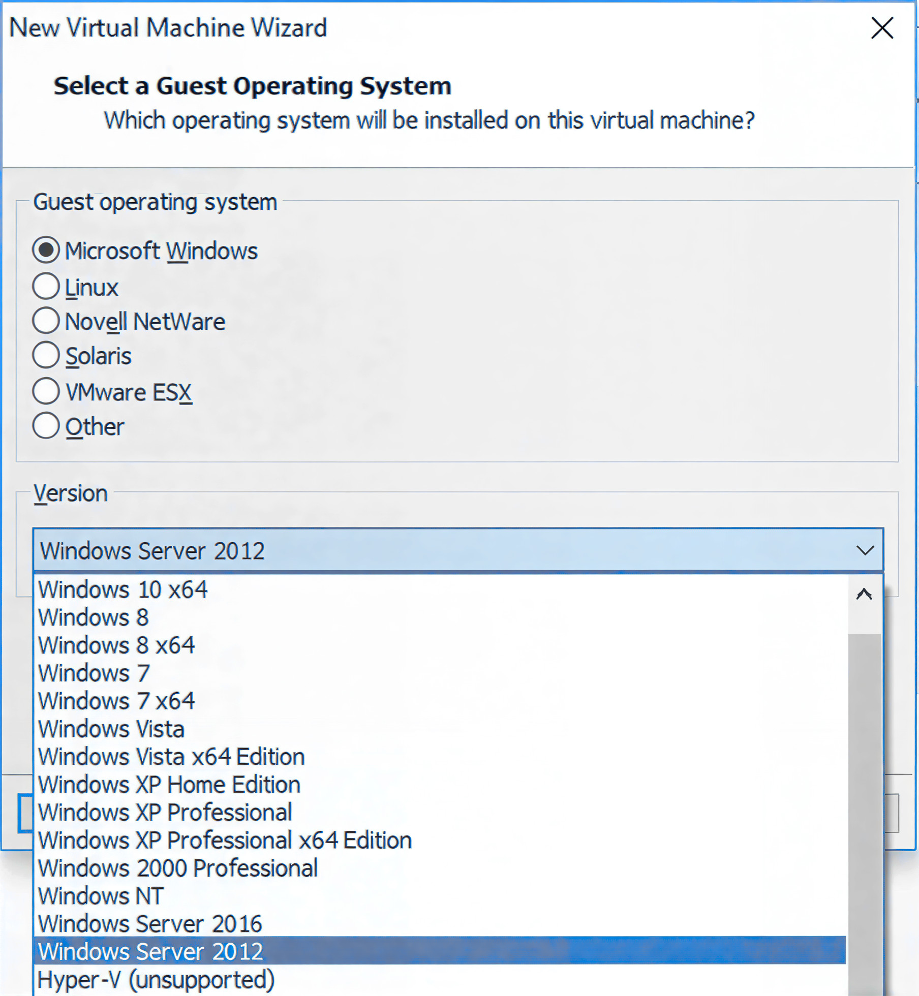 Étape 5 - Sélection OS