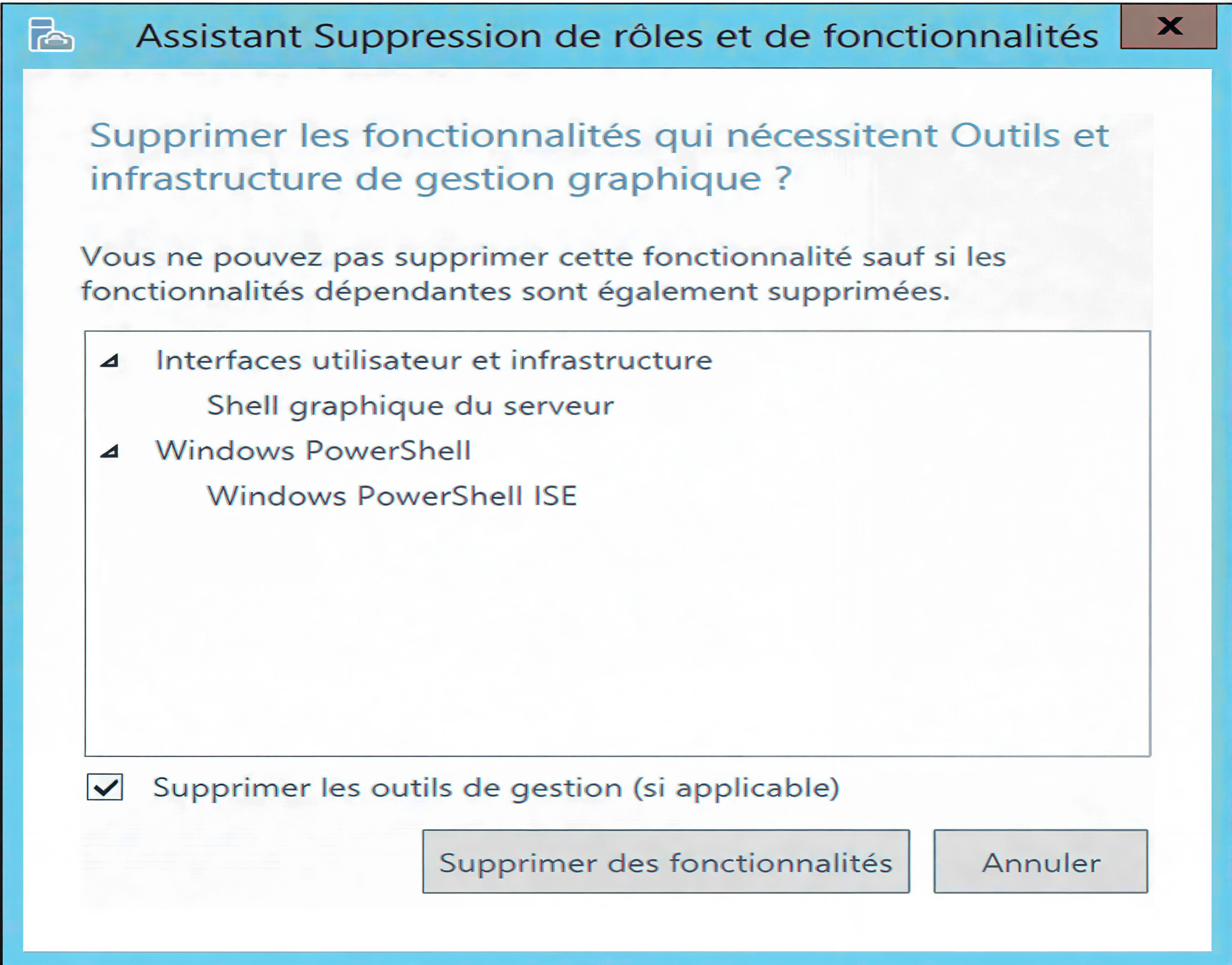Étape 5 - Confirmation suppression