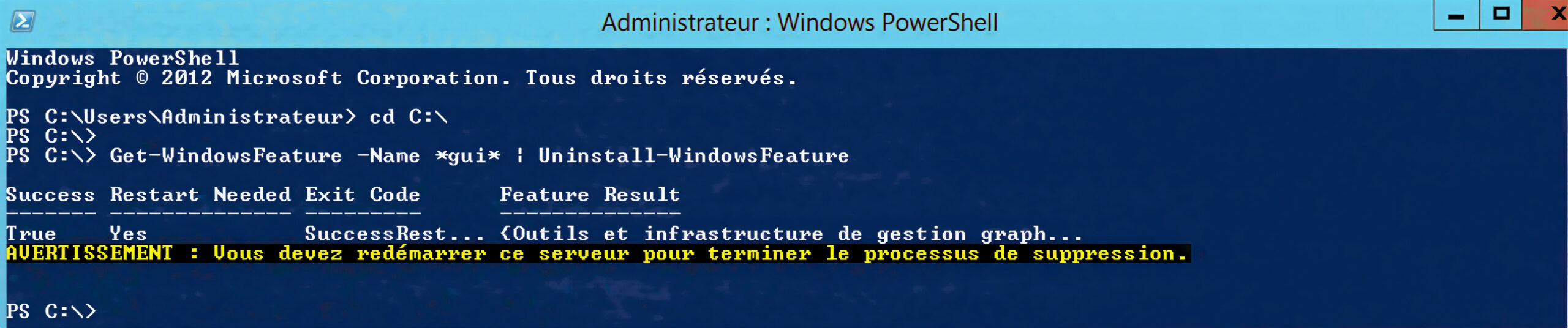 Étape 5 - Suppression réussie