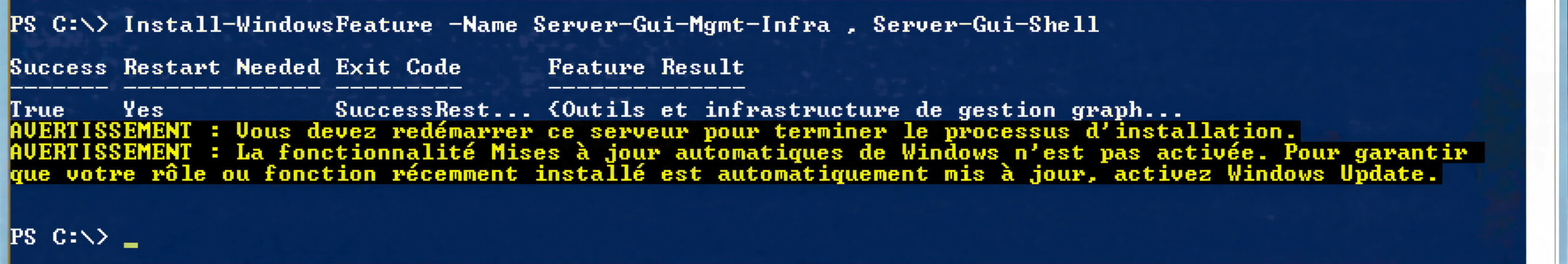 Étape 5 - Installation réussie