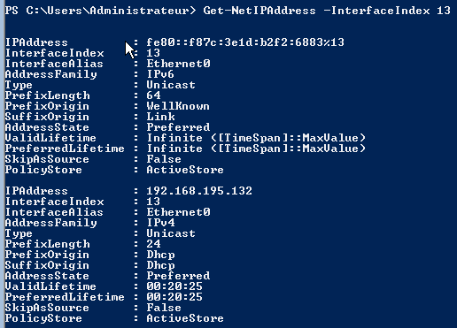 Étape 4 - Configuration IP actuelle
