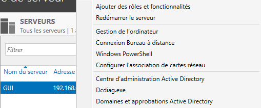 Étape 3 - Menu contextuel