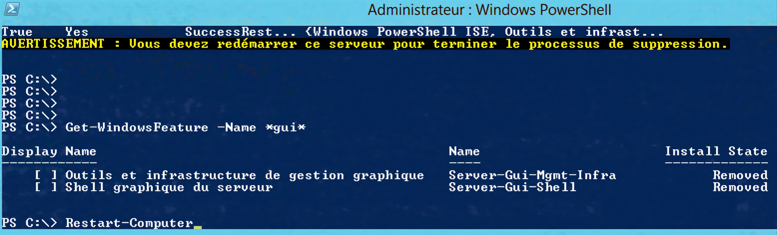 Étape 8 - Vérification et redémarrage