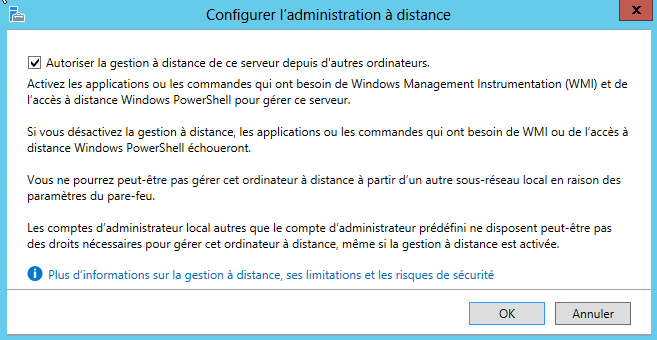 Étape 2b - Autoriser la gestion à distance