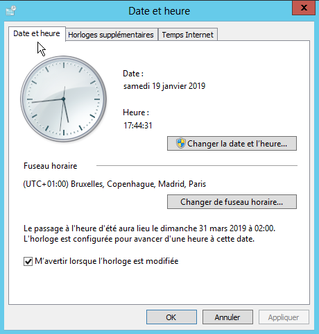 Étape 2 - Changer date et heure