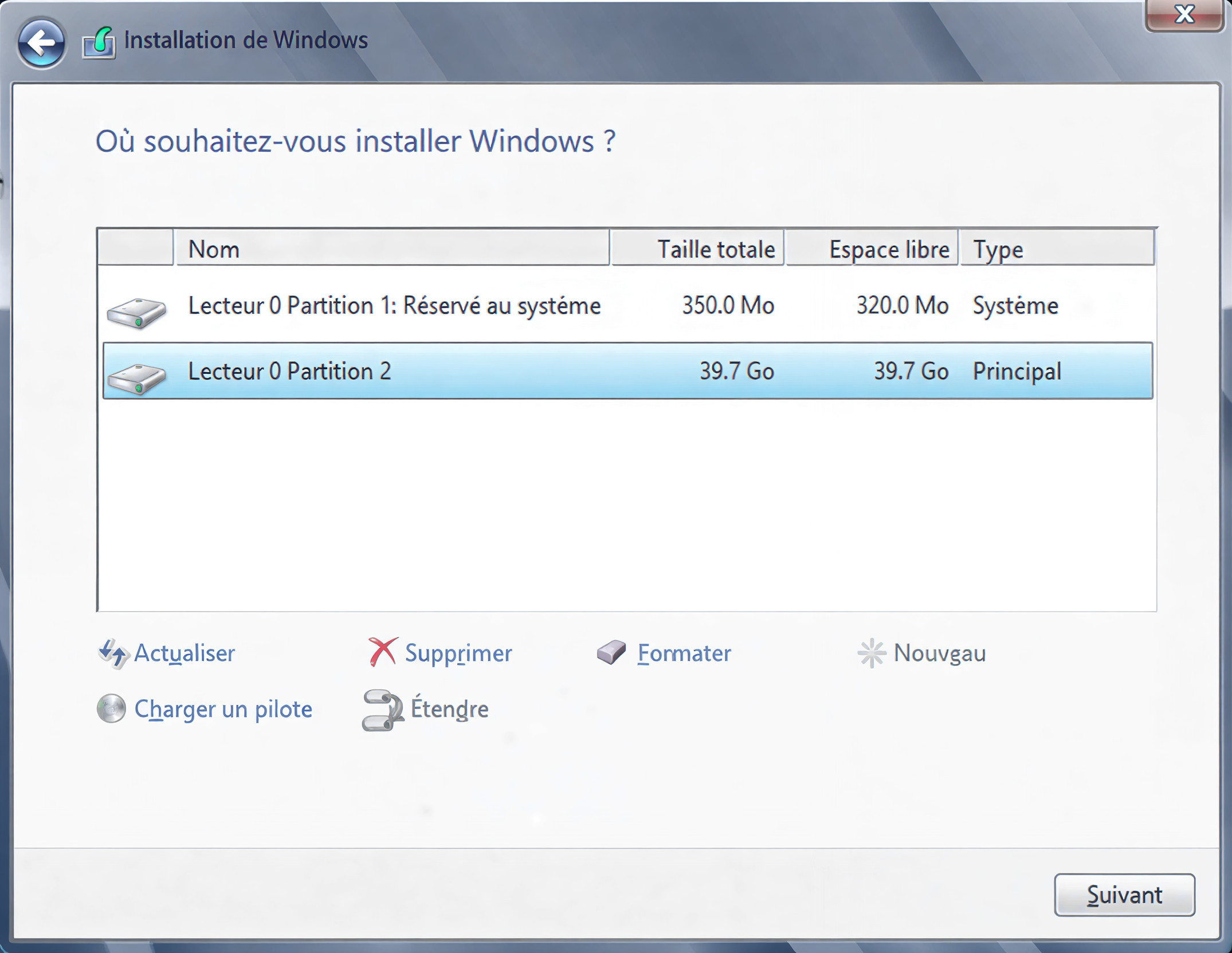 Étape 7.4 - Formatage
