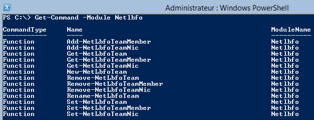Étape 1 - Commandes NetLbfo