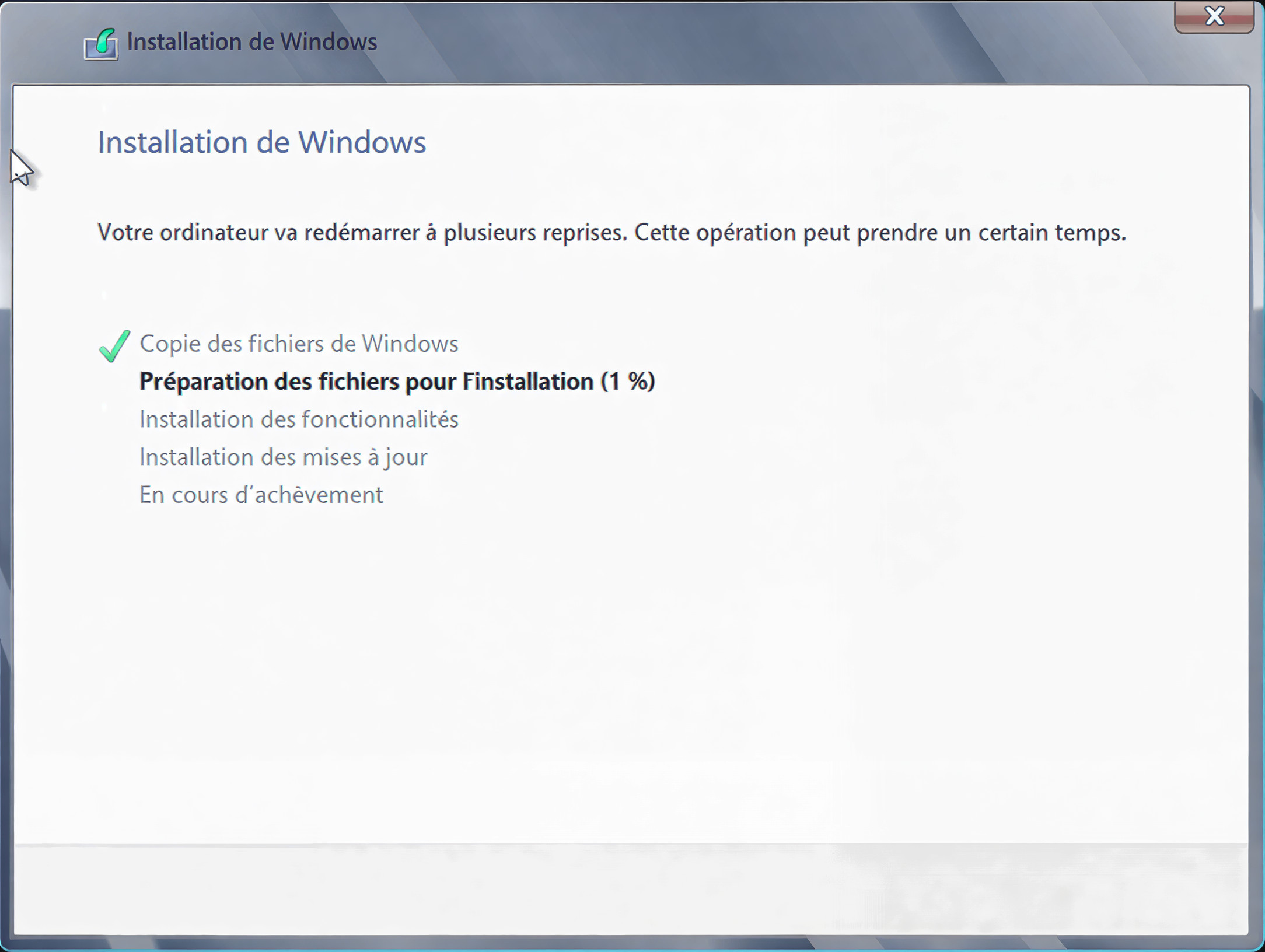 Étape 8 - Installation en cours