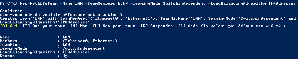 Étape 3 - Création équipe réseau