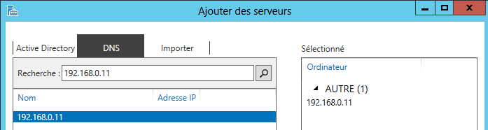 Étape 2b - Ajouter l'adresse IP du serveur CORE