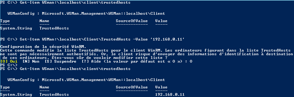 Étape 2d - Ajouter aux hôtes de confiance