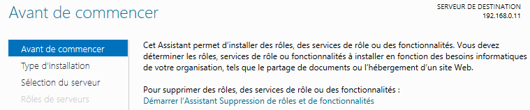 Étape 3a - Assistant d'installation