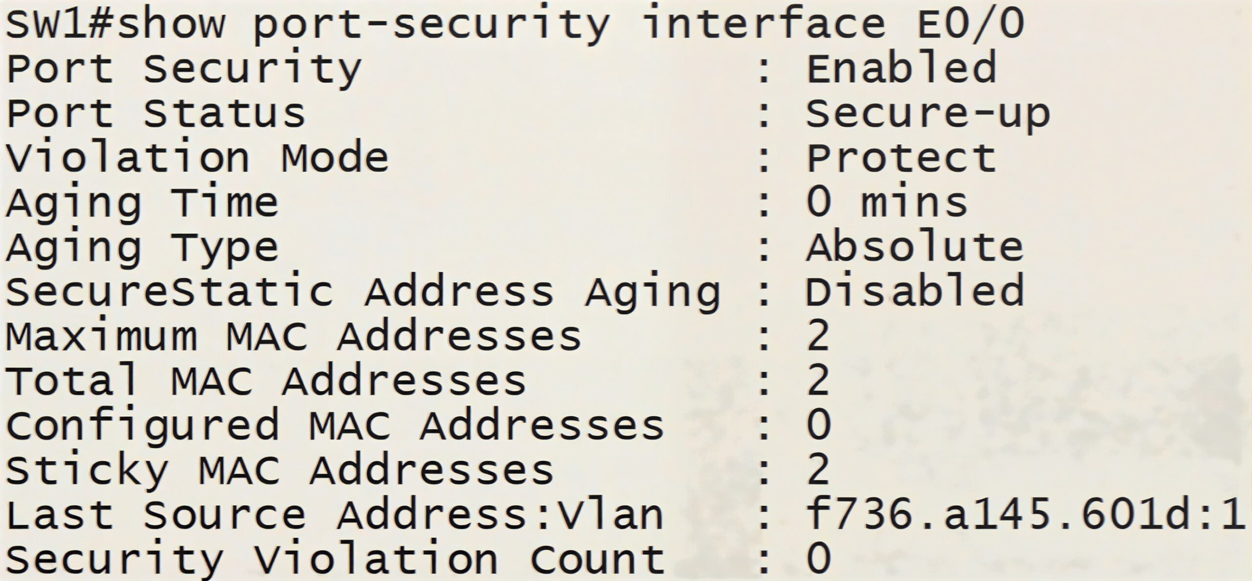 Après attaque - 2 MAC addresses