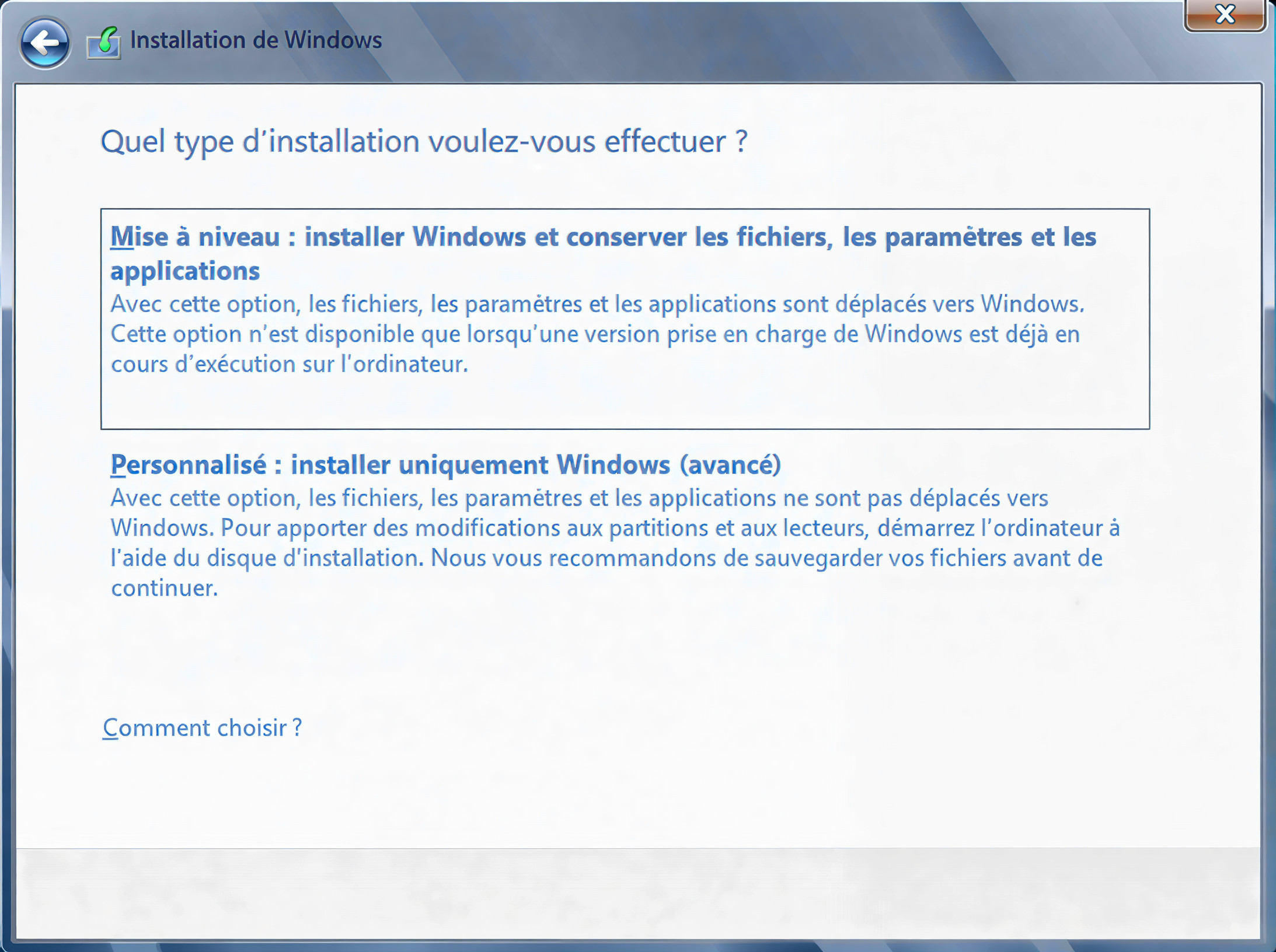 Installation étape 5 - Personnalisé
