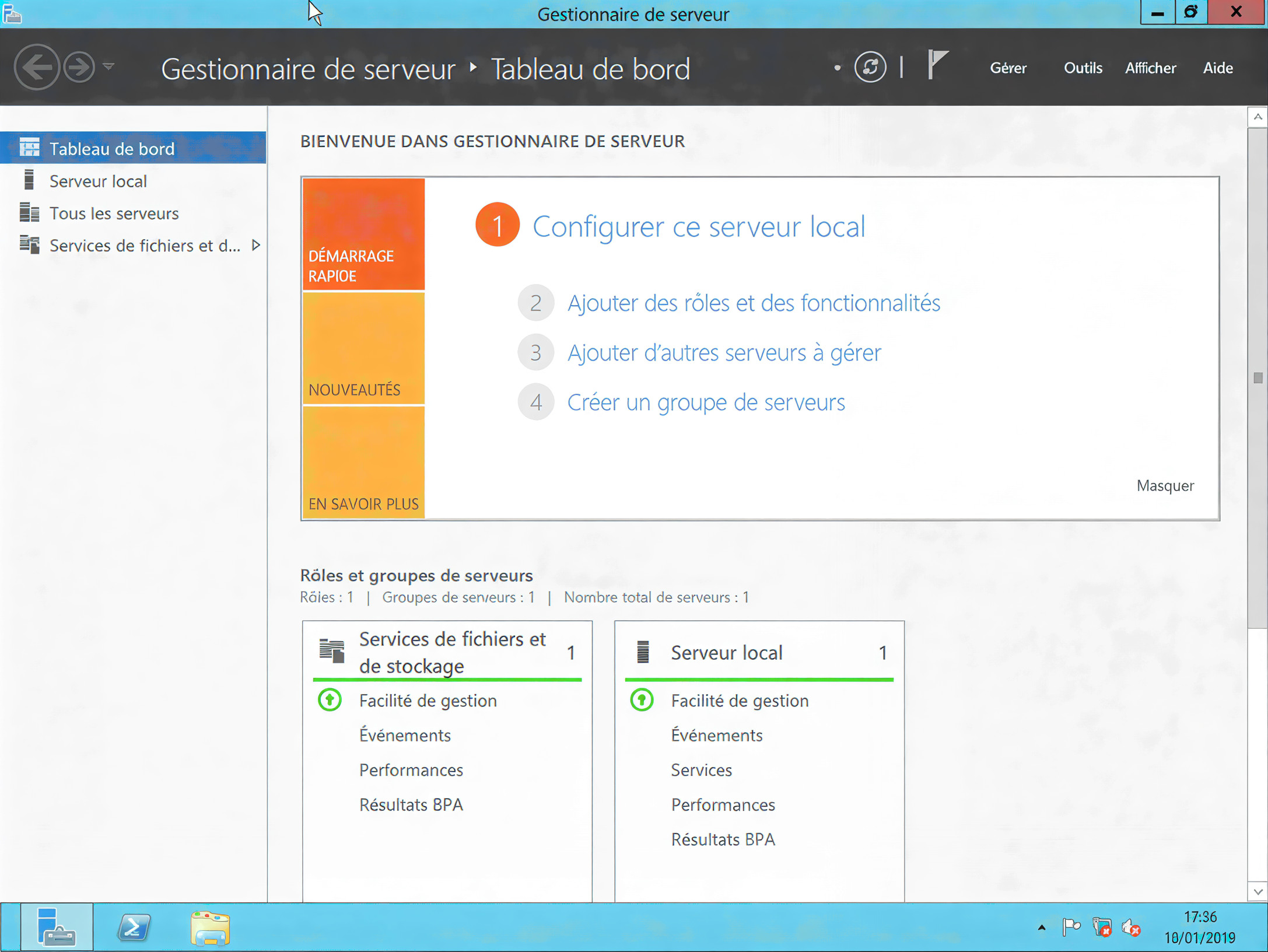 Installation étape 12 - Gestionnaire de serveur