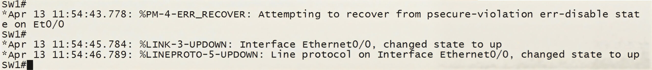 Port réactivé après 30s