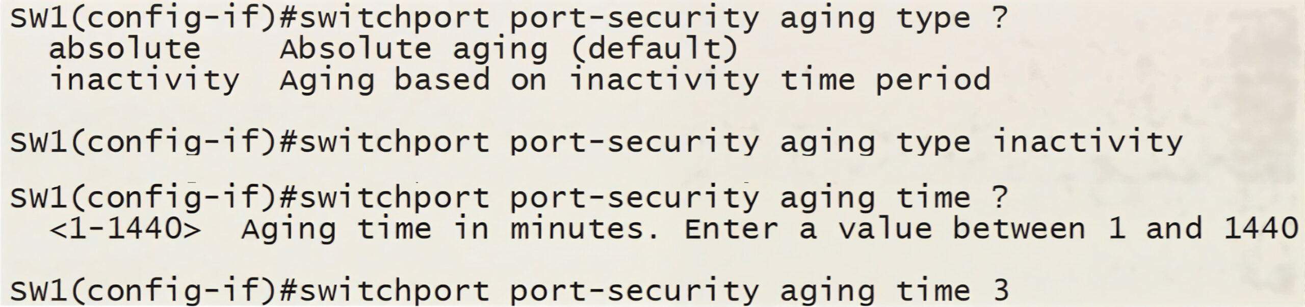 Configuration aging time
