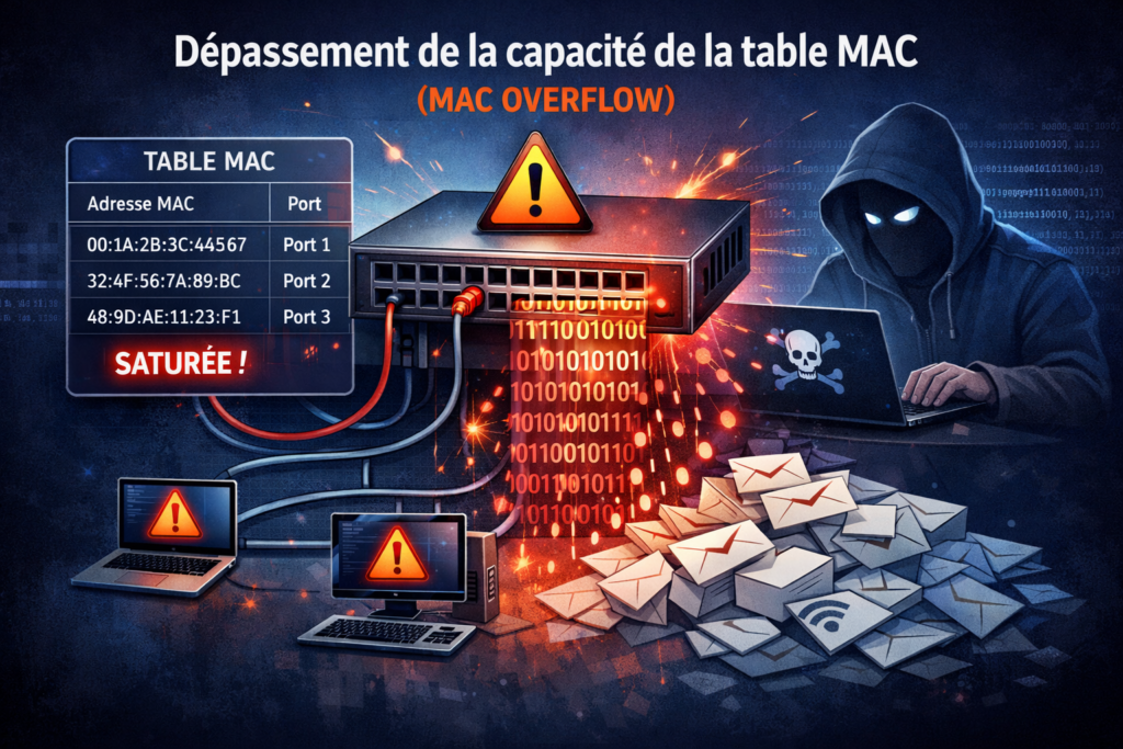 Dépassement de la capacité de la table MAC (MAC OVERFLOW)